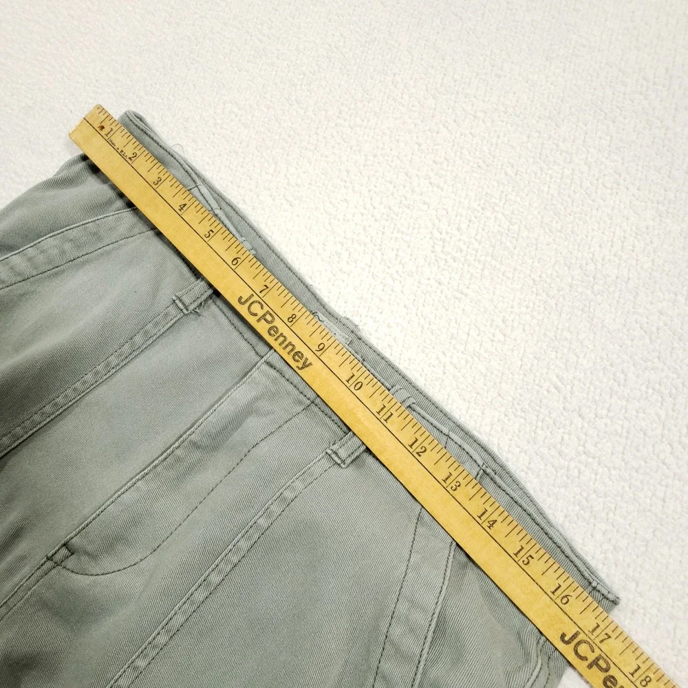 Faherty Utility Crop Pants Womens 30 Sage Green Organic Cotton Raw Hem Casual